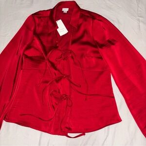 A new day Satin Tie-Front blouse